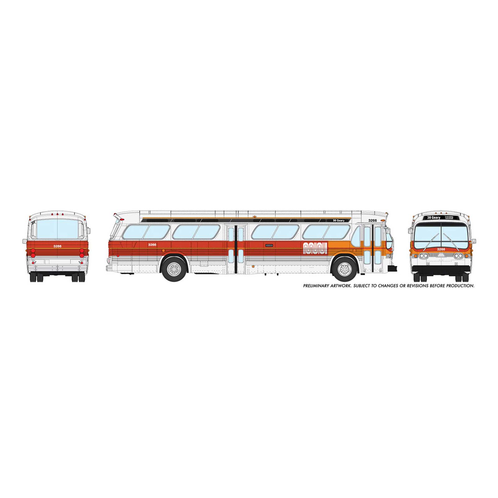 HO 1/87 New Look Bus Deluxe-SF MUNI Landor #3371