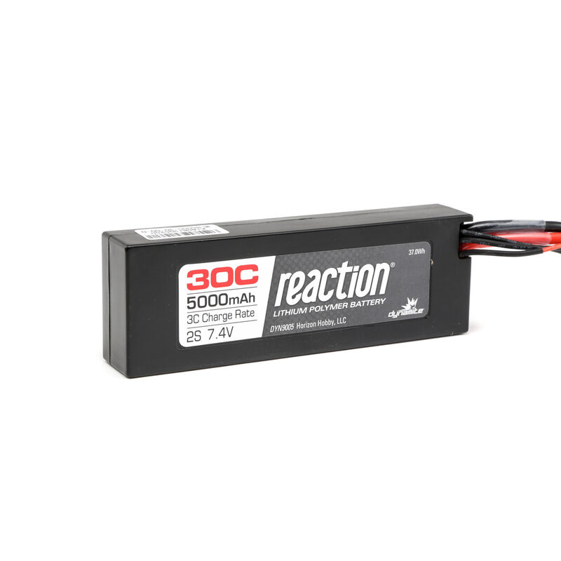 Reaction 7.4V 5000mAh 2S 30C LiPo Hardcase: Deans