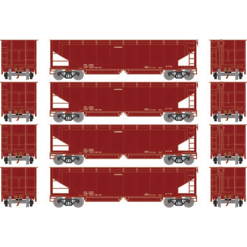 HO RTR 40' Offset Hopper with Load, Data/Brown No # (4)