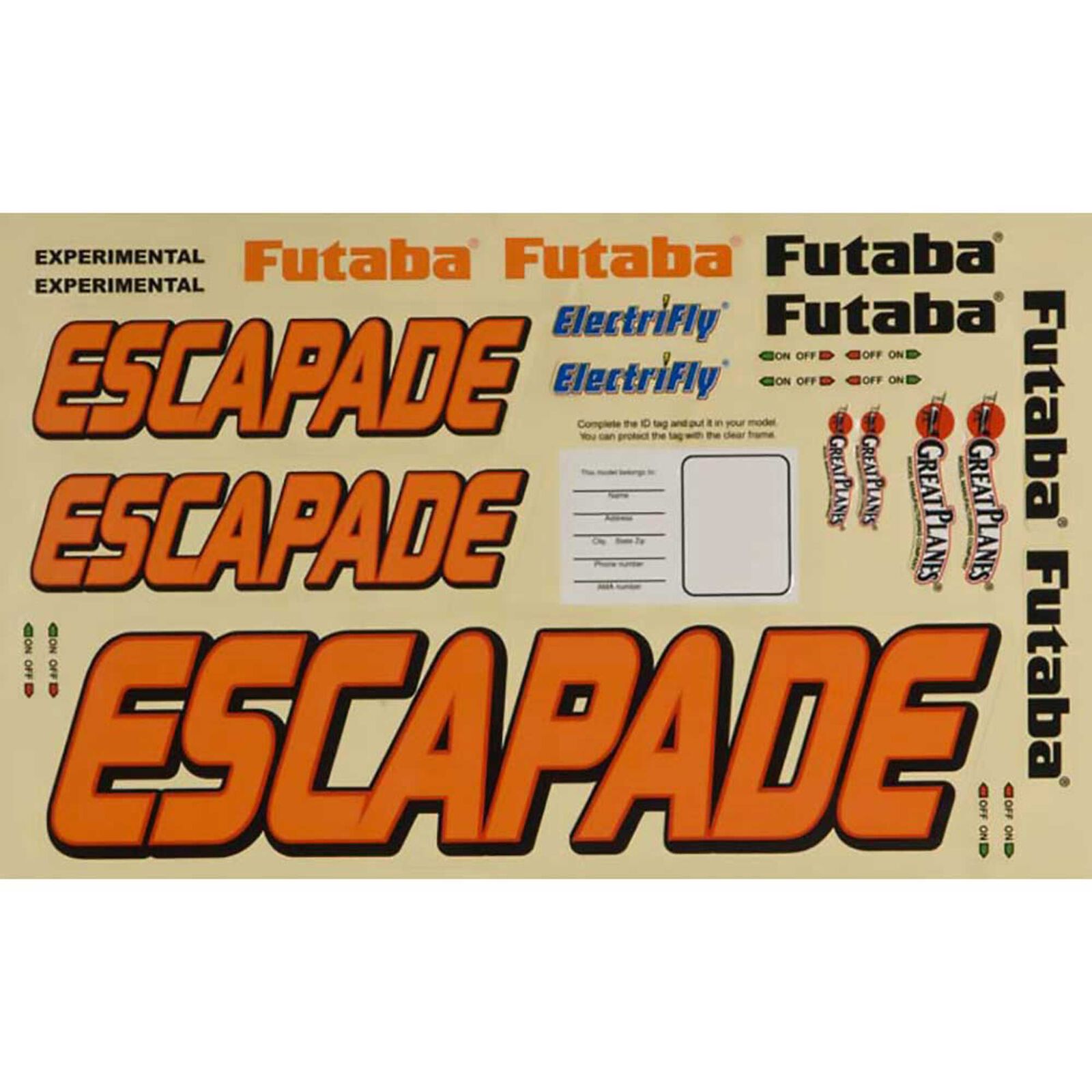 Decal Set, Escapade .40-.56 Sport ARF