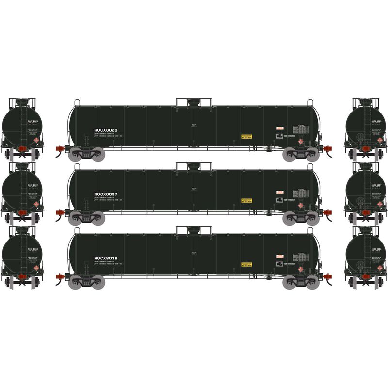 N UTC 33K LPG Tank Car- Early, ROCX Primed For Grime #8029/8034/8038 (3)