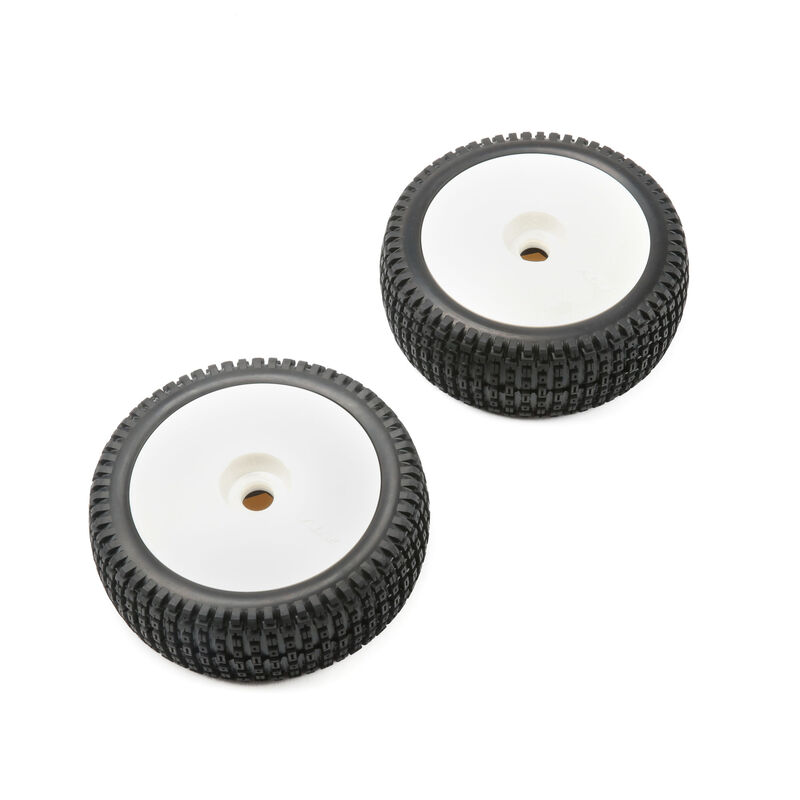 1/5 Mounted Wheel and Tire, White (2): 5IVE-B