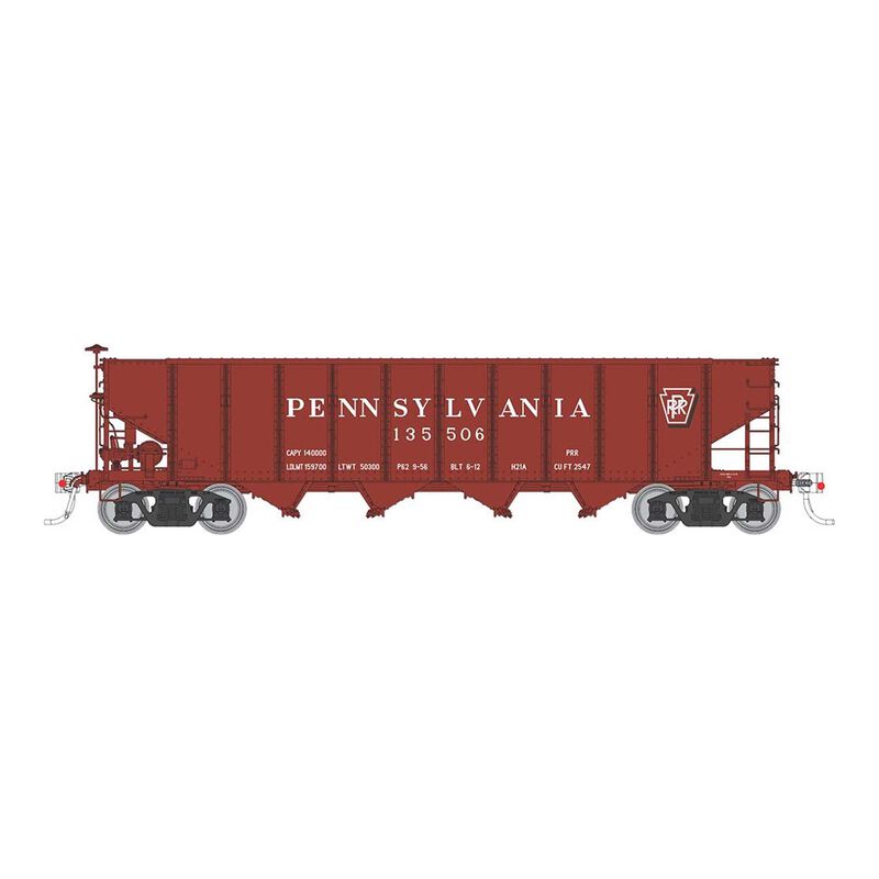 HO H21A 4-Bay Hopper: PRR - Red, Shadow Keystone (6)