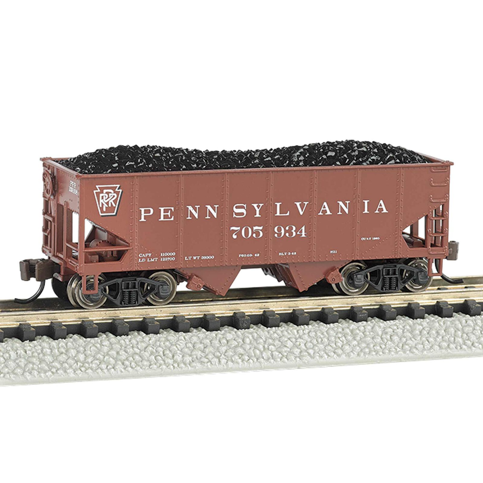 N 55-Ton 2-Bay Hopper PRR Tuscan Red #705934