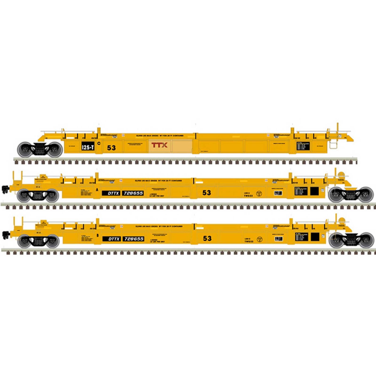 HO Articulated Well Car, TTX #728016
