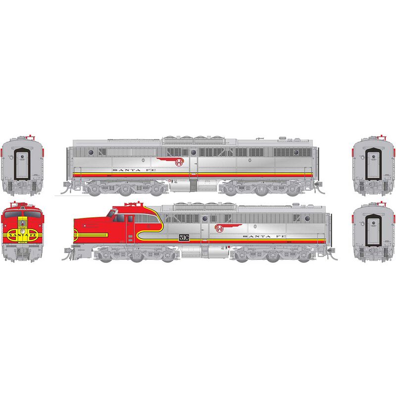 HO PA-1 + PB-1 Locomotive Set, ATSF #51A, 51C