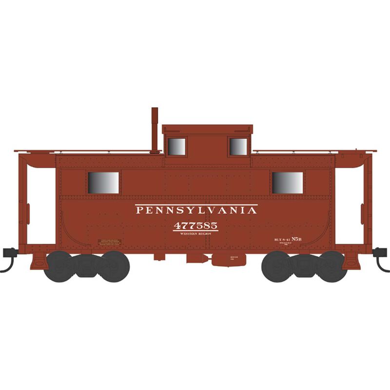 HO N5 Caboose, PRR N5B Early Western Reg #477585