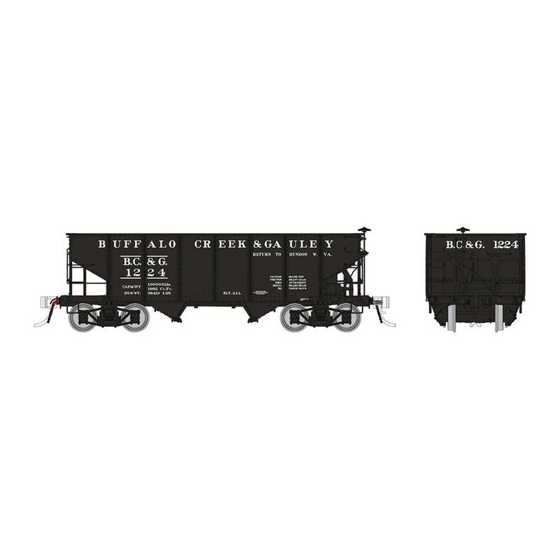 HO PRR GLa 2-Bay Hopper: Buffalo Creek & Gauley: 3-Pack