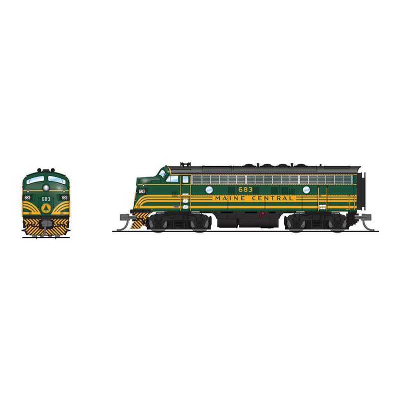 N EMD F3A Locomotive, Green & Gold, Paragon4, MEC #686