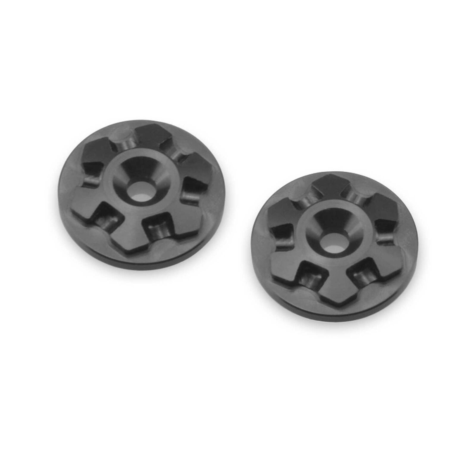 RM2 Clover Large Flange 1/8 Wing Buttons, Black (2)