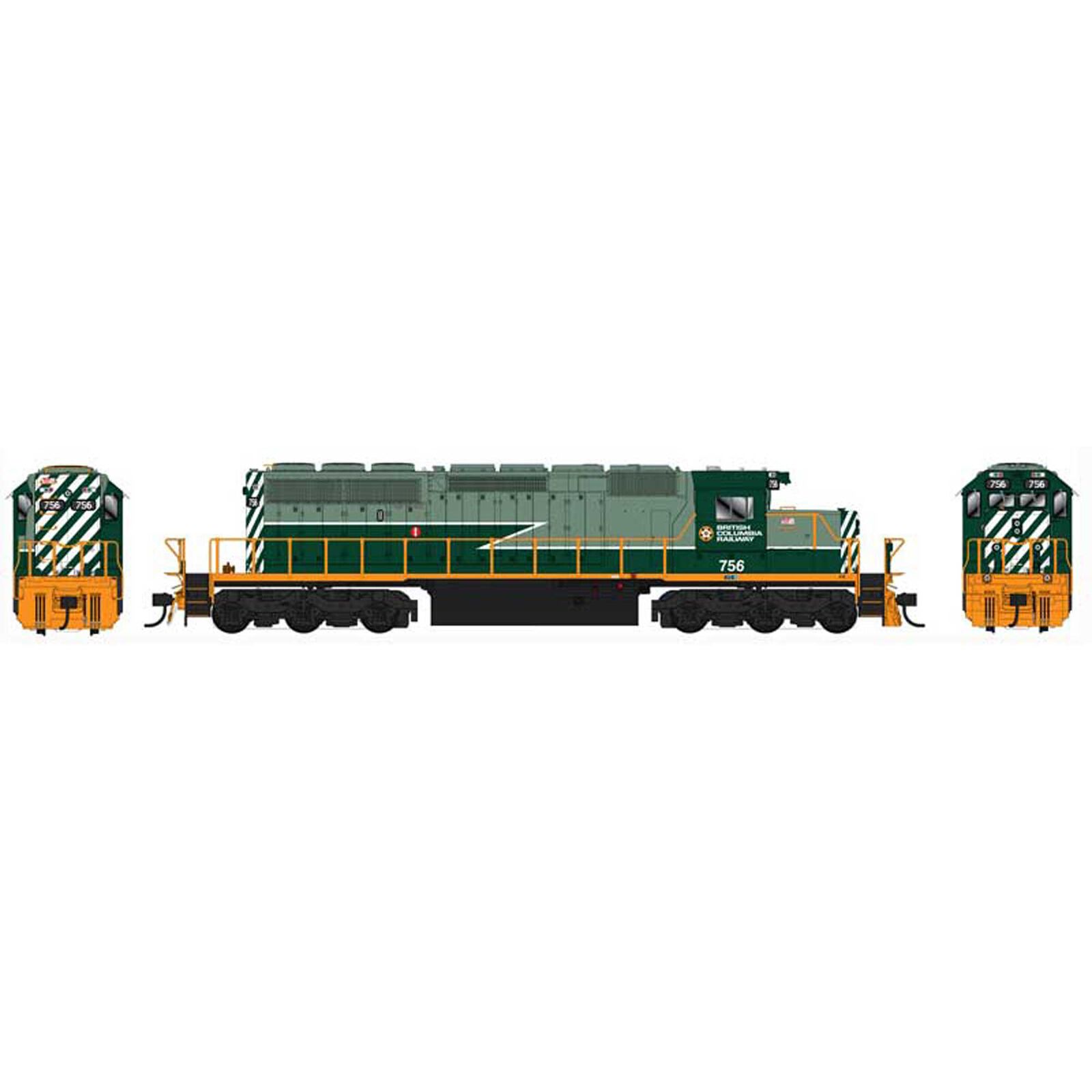 HO SD40 w DCC & Sound BCR Two Tone Green #760