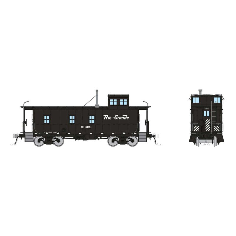 HO D&RGW End Cupola As-built Steel Caboose: Black Scheme: #01430