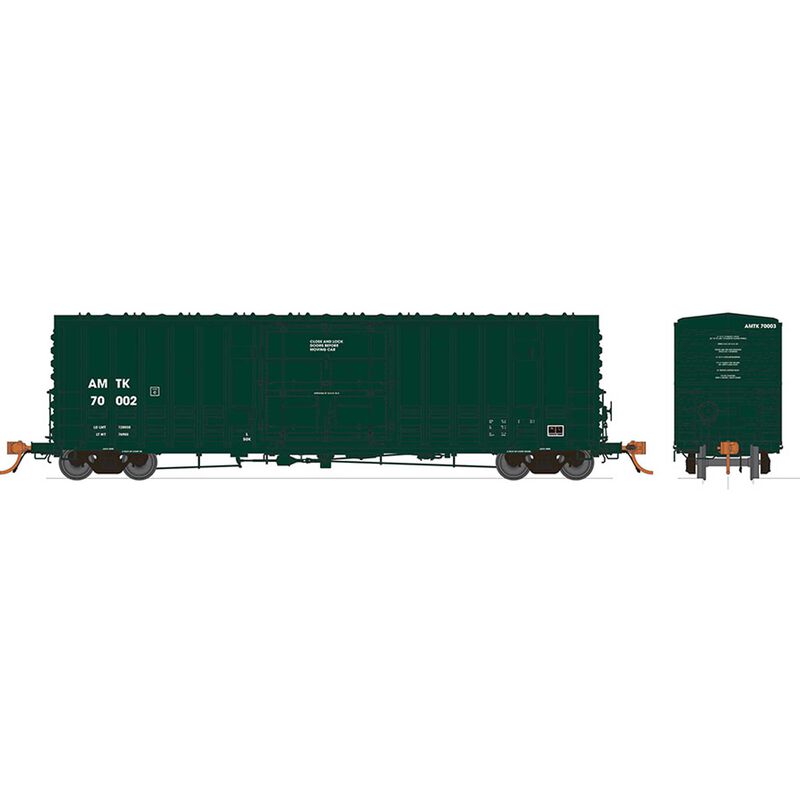 N scale B100 Boxcar: Amtrak Green (3)