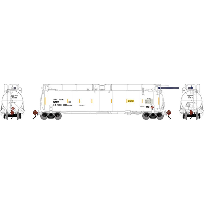 HO TankTrain Intermediate, GATX White Unnumbered