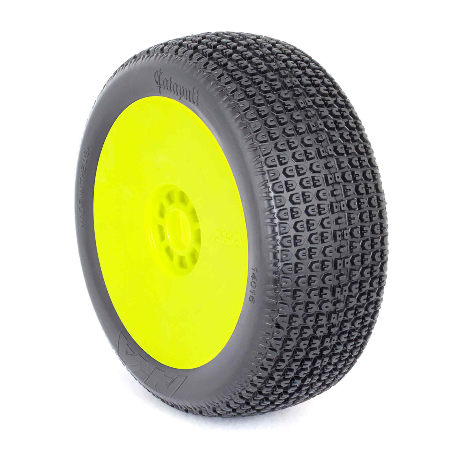 1/8 Catapult Super Soft Pre-Mounted Tires, Yellow EVO Wheels (2): Buggy