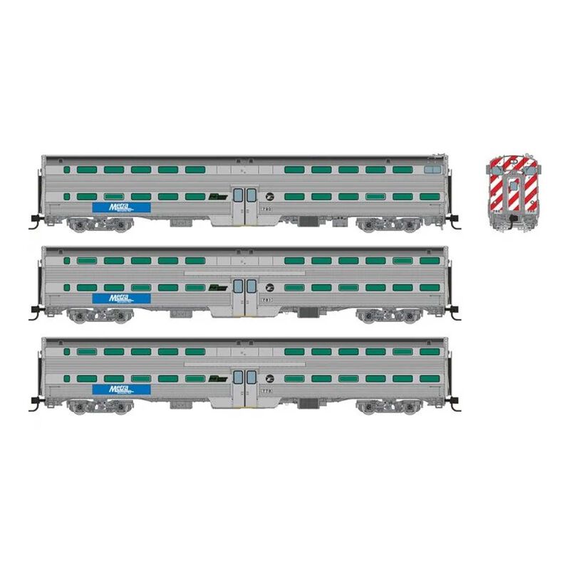 N Gallery Commuter Car: Metra - BN Logo: Set #1 (Cab: 790 Coaches: 761 776)