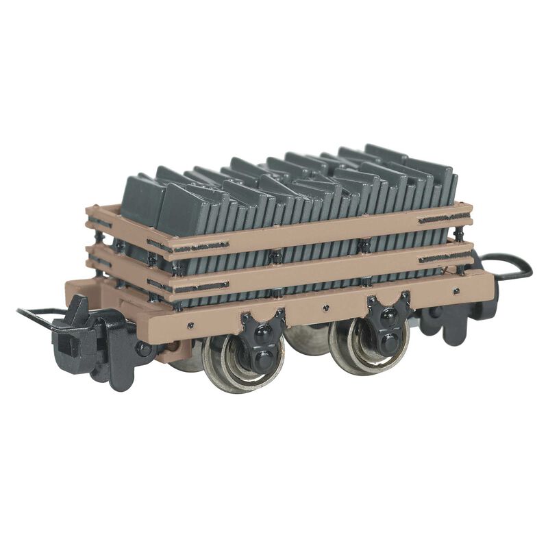 HO Thomas & Friends Narrow Gauge SLate Wagon with Load, Tan
