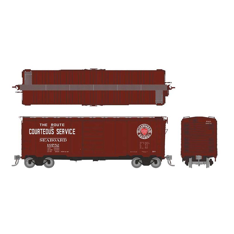 HO 1937 AAR 40ft Boxcar - Round corner: Seaboard (6)