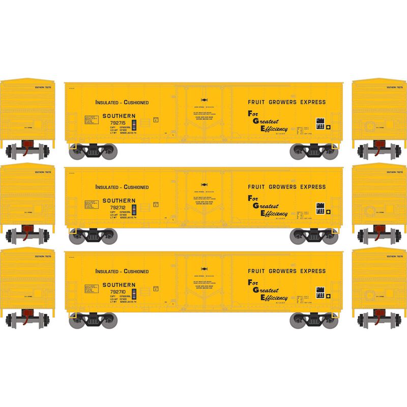 HO 50' Youngstown Plug Door Box Car, SOU #792710/792712/792715 (3)