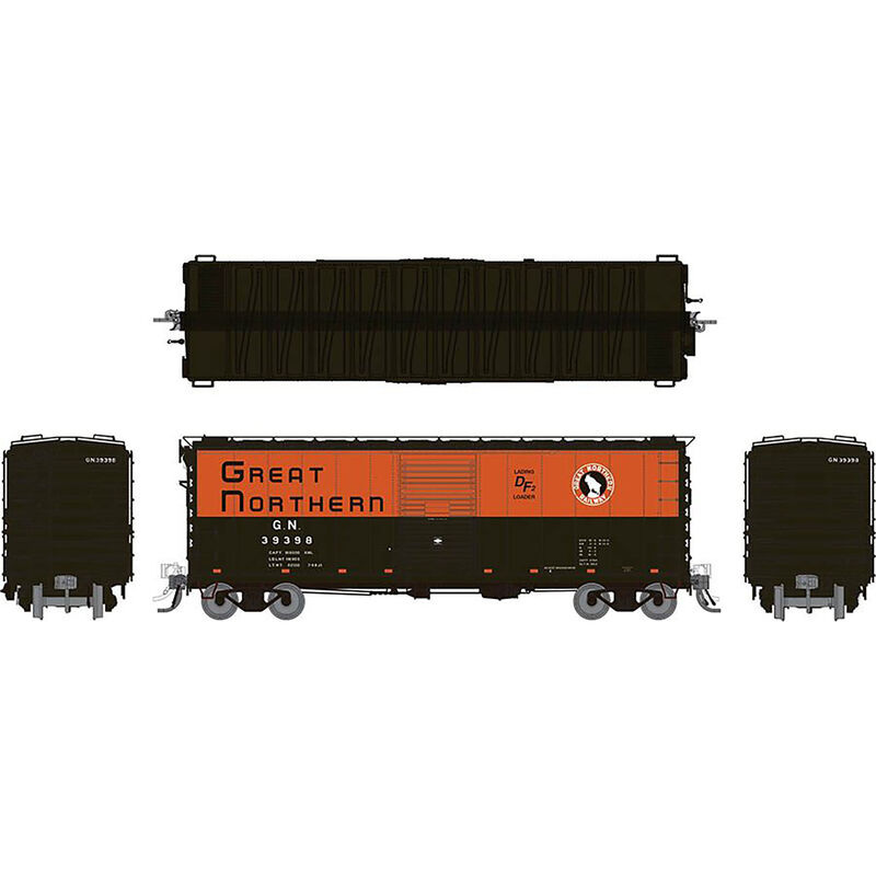HO GN 40' Boxcar with Early IDNE Green, Orange