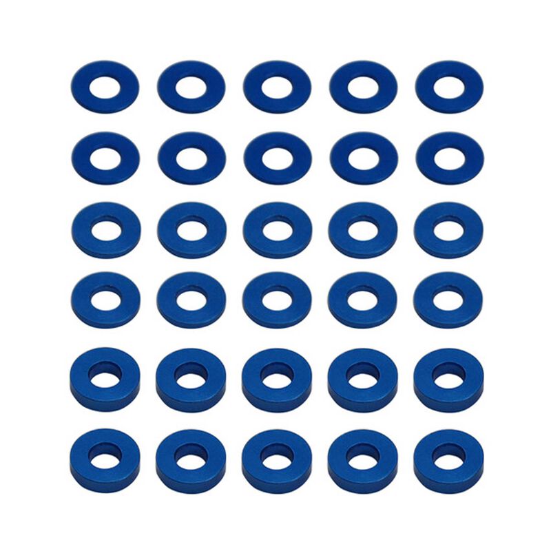 7.8x3mm Aluminum Bulkhead Washer (30) Blue