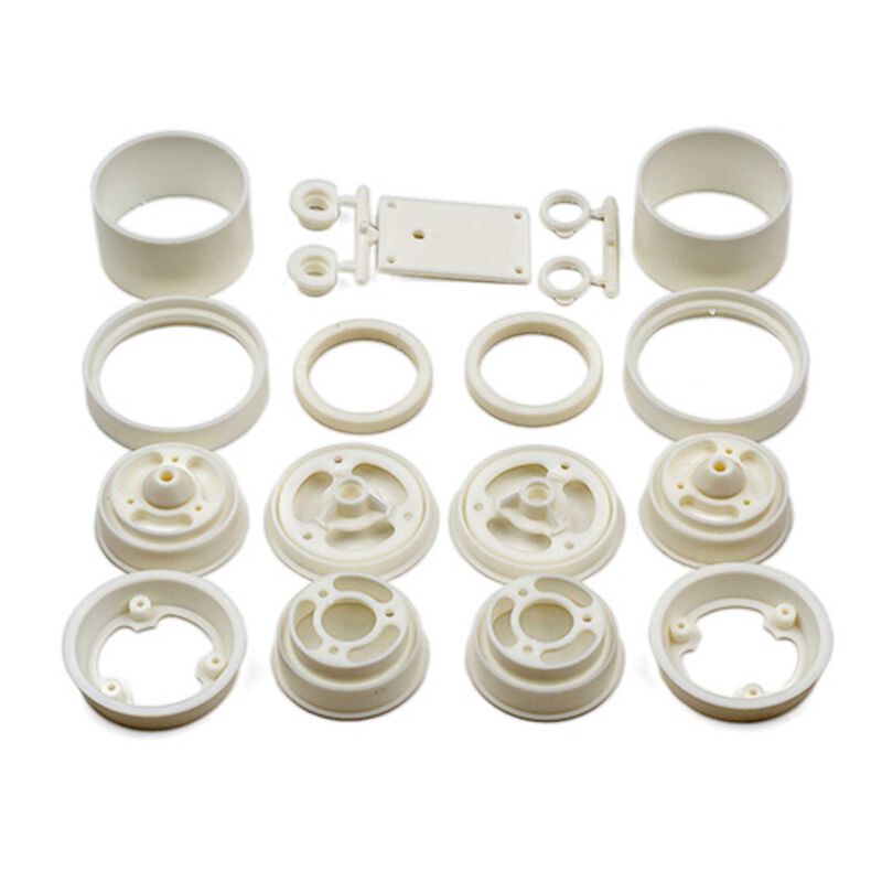 Front & Rear Wheels, White, 1/10 Team Associated RC10