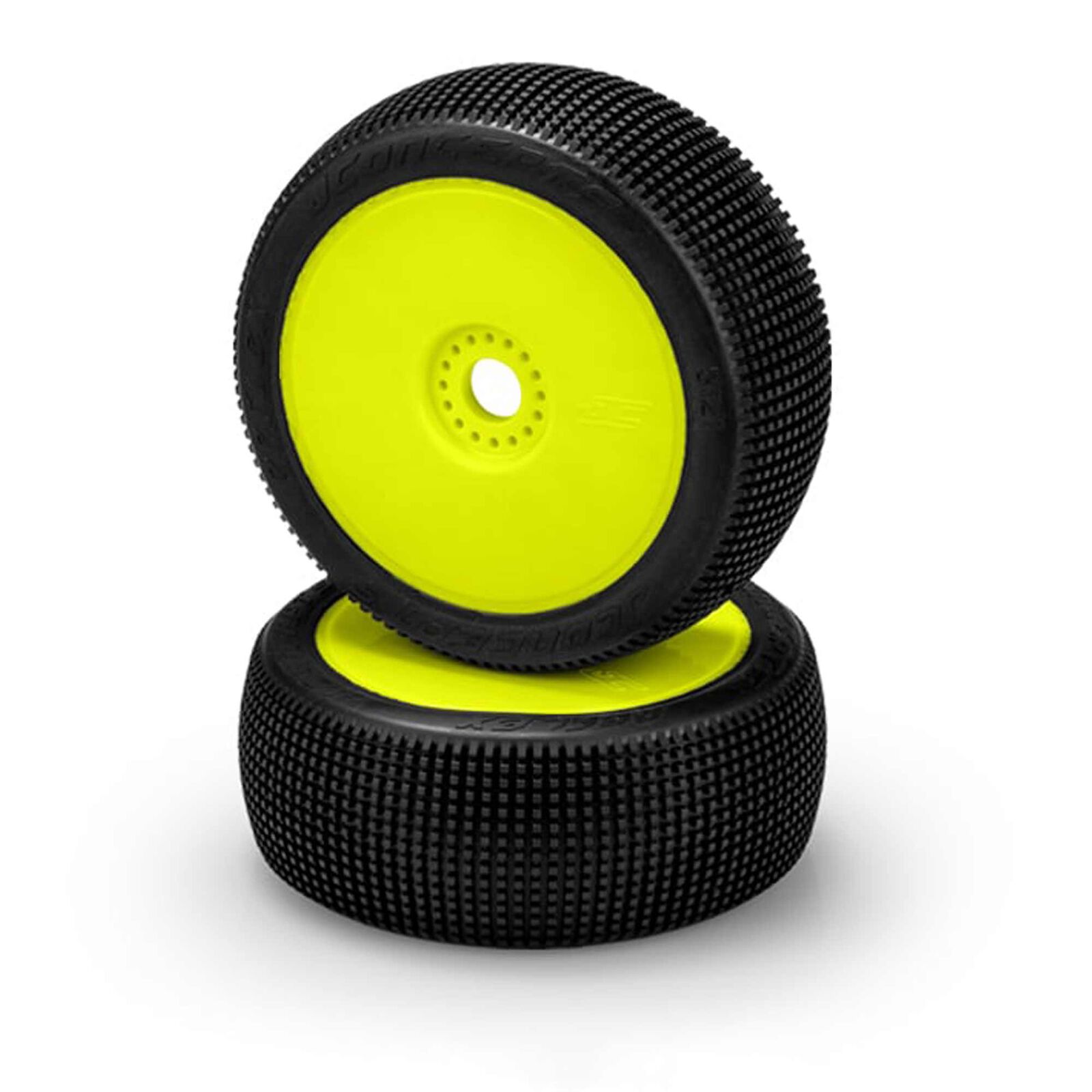 1/8 Reflex 83mm Pre-Mounted Buggy Tires, Yellow Wheels, Green Compound (2)