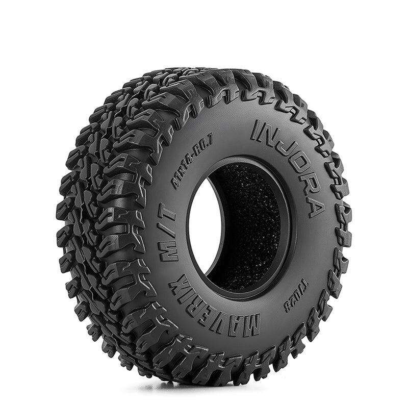 INJORA 1/30 Maverix M/T Front/Rear 0.7" Rock Crawler Tires (1.61" OD) & Inserts (4)
