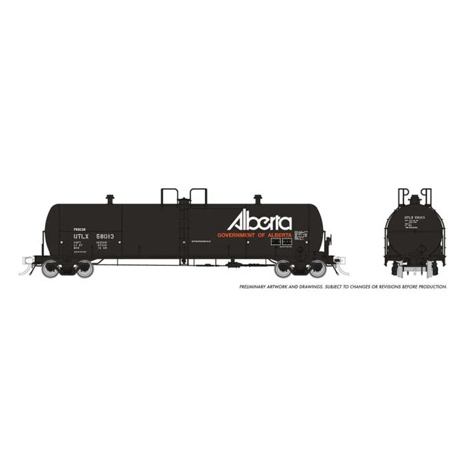 HO Procor 20K gal Tank Car: UTLX - Gov. of Alberta: 3-Pack #2