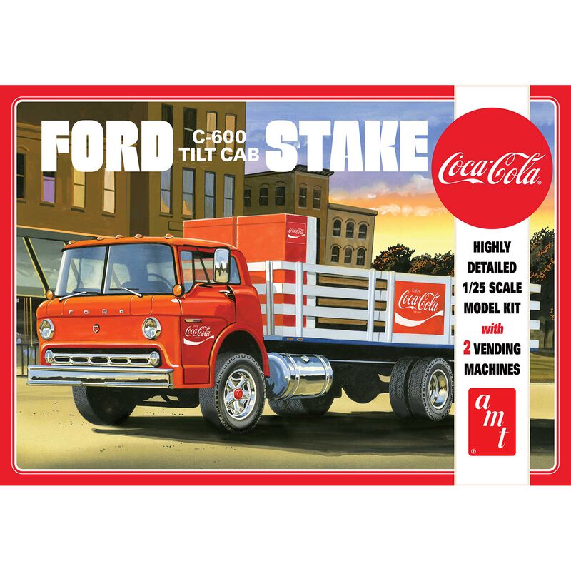 1/25 Ford C600 Stake Bed with Coca-Cola Machine Model Kit