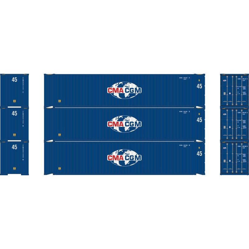 HO 45' Containers, ECMU #801390 6/801401 3/801447 7 (3)