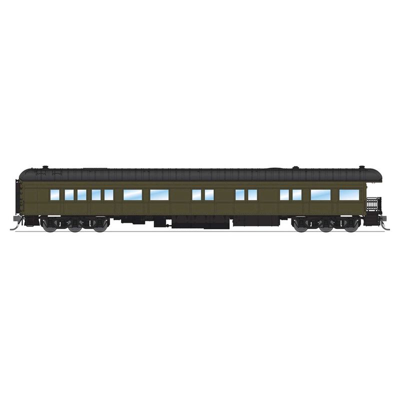 HO Scale Unlettered Business Car, Pullman Green w/ Balloon Roof