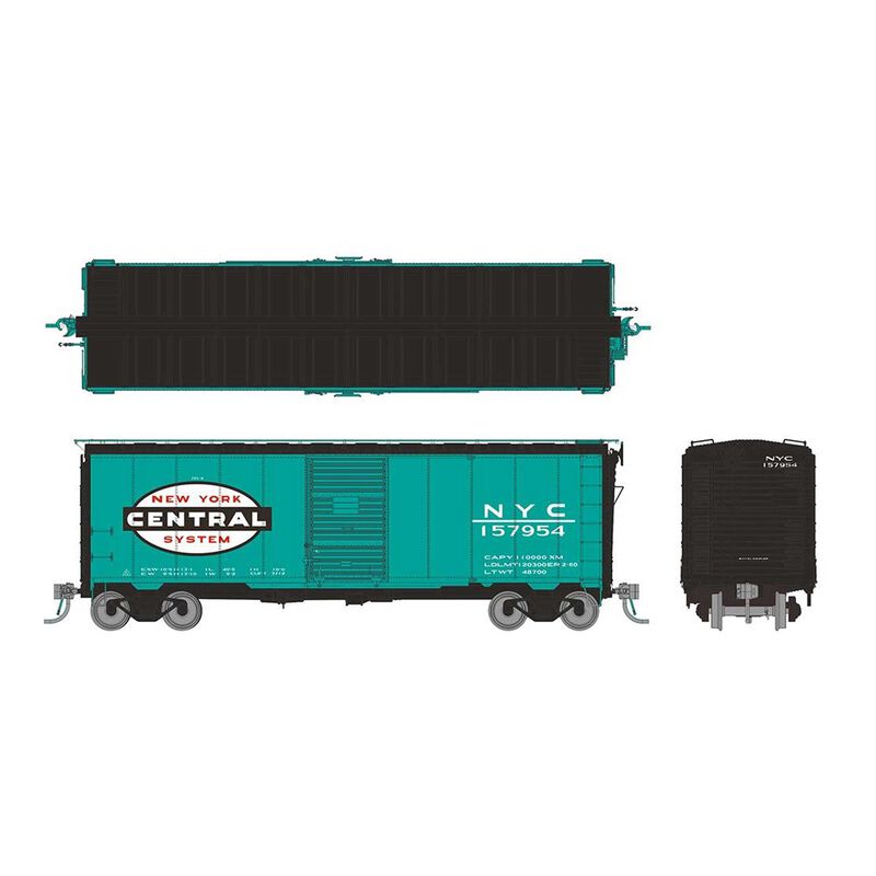 HO 1937 AAR 40ft Boxcar - Round corner: NYC - Green (6)