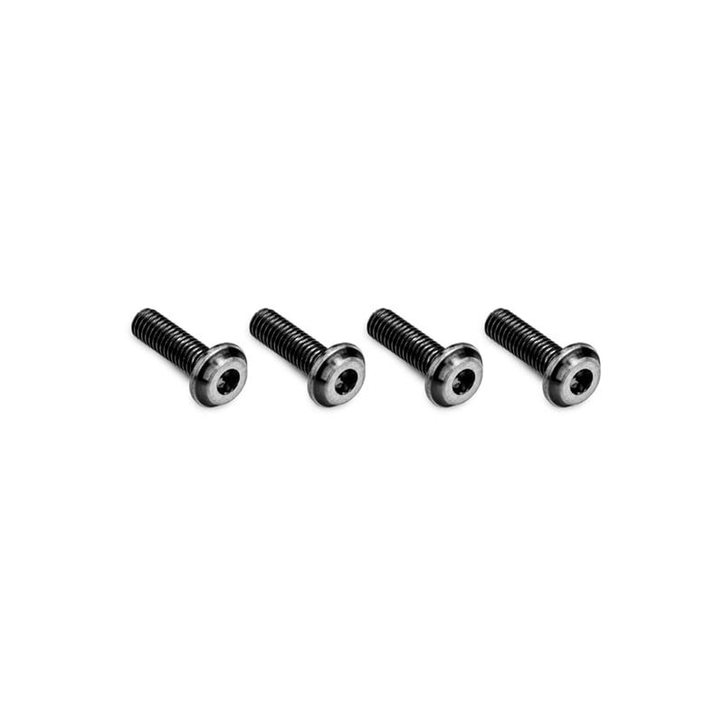 3x10mm Top Hat Titanium Screw, Stealth Black (4)