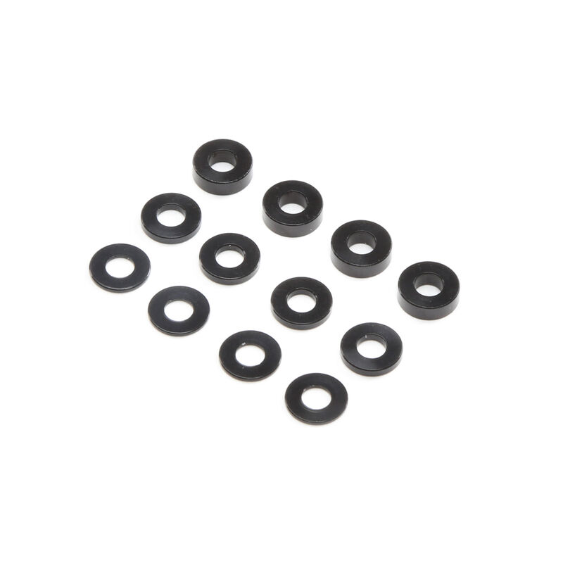 M3 Caster Block Aluminum Washer Set, Black (4)
