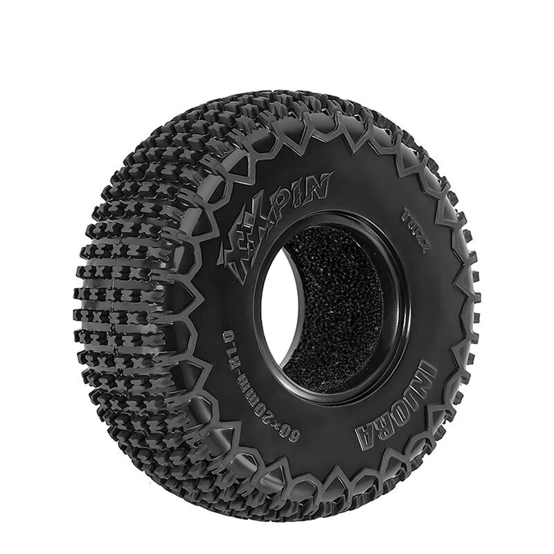 INJORA 1/24 XHX Pin Front/Rear 1.0" Rock Crawler Tires & Inserts (4)