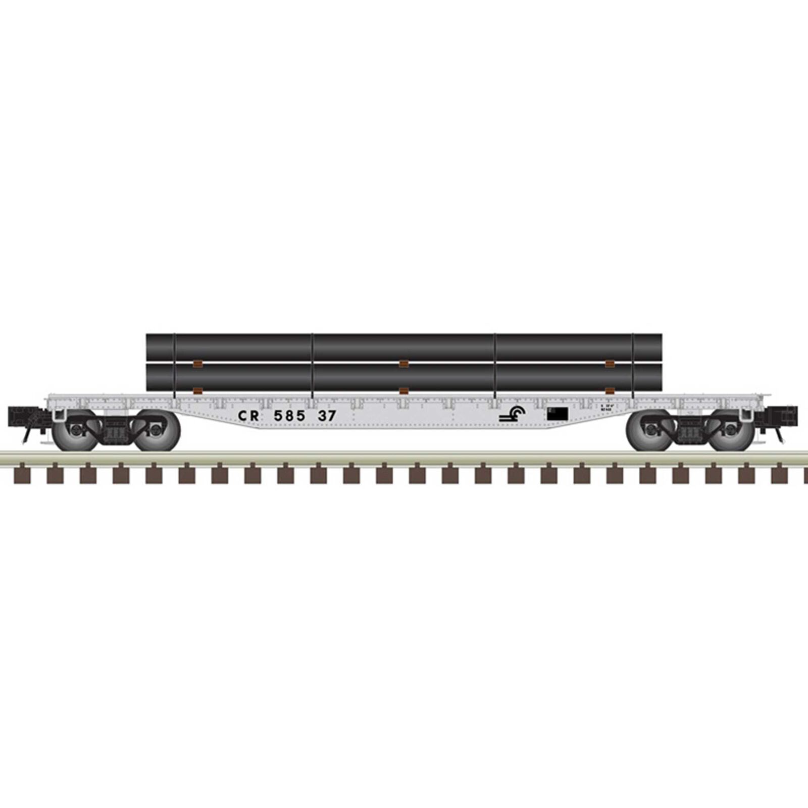 O 52' 6" Flat Car with Load Conrail 58537, 58543