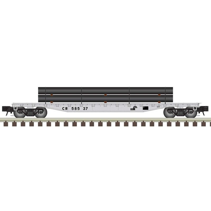 O 52' 6" Flat Car with Load Conrail 58537, 58543