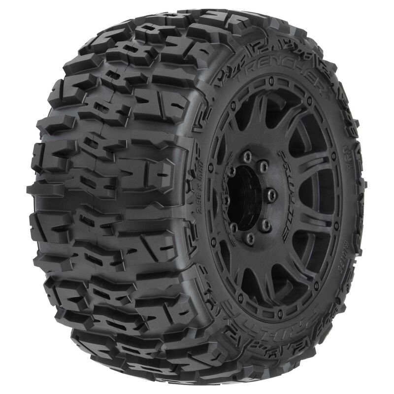 1/8 Trencher LP F/R 3.8" MT Tires Mounted 17mm Black Raid (2)