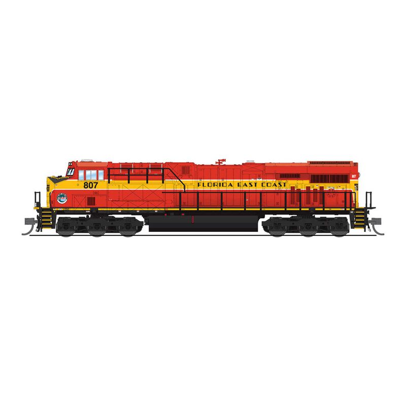N GE ES44AC Locomotive with DCC & Sound, FEC 807, Red & Yellow