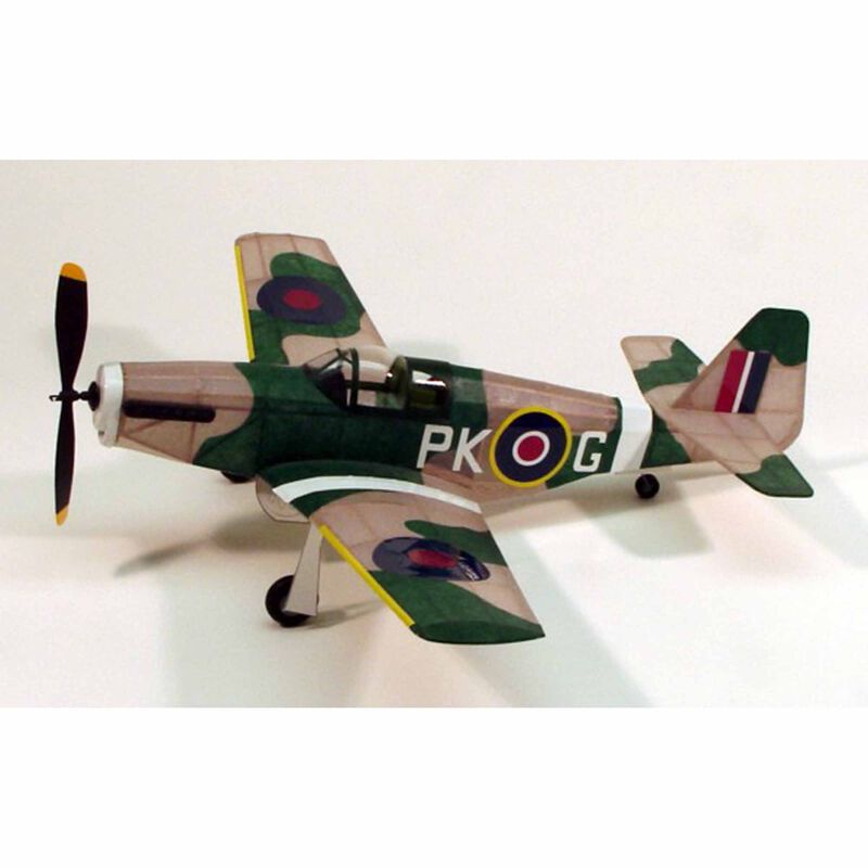 P-51B Mustang Rubber Powered 17-1/2" Airplane Kit
