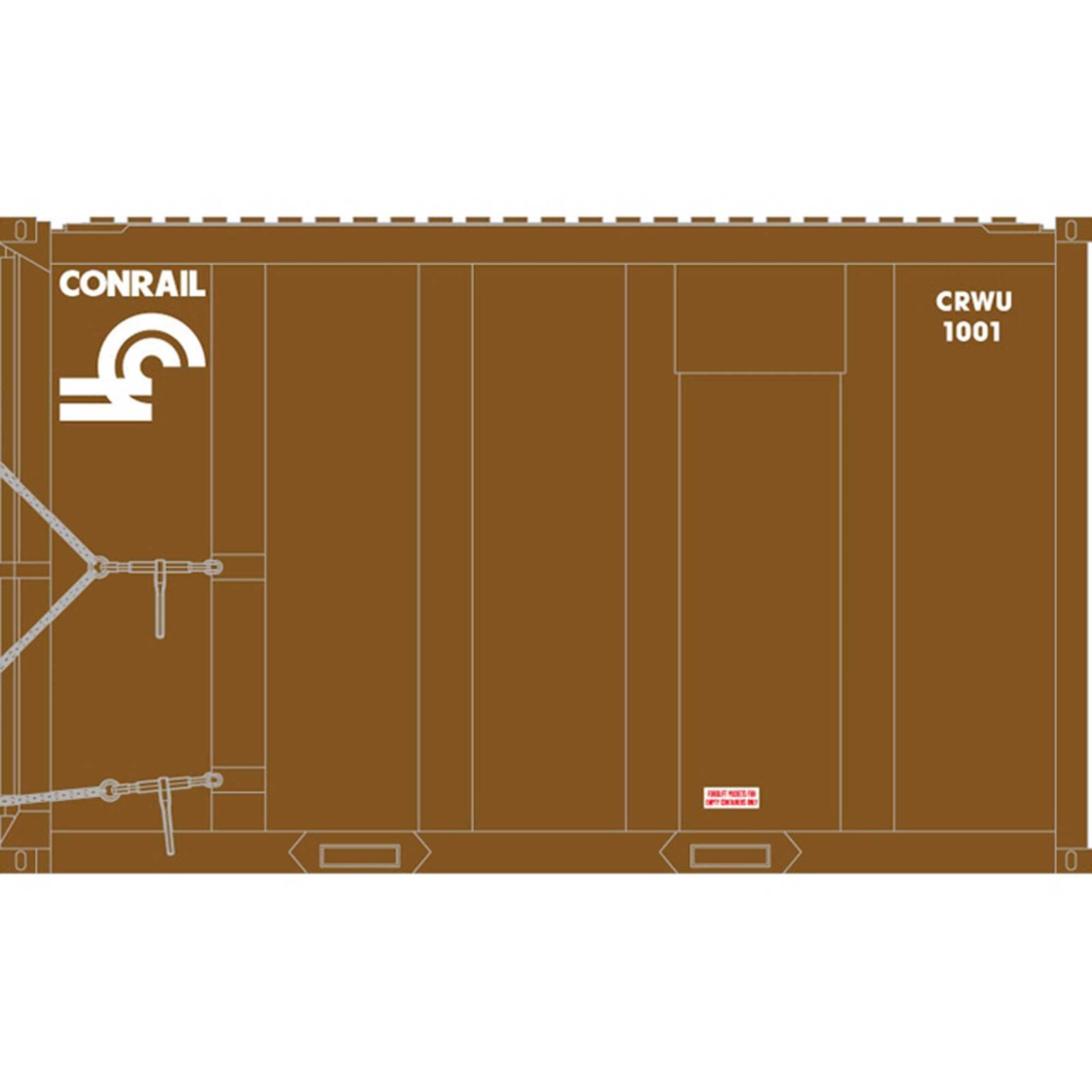 HO Trainman 20' HighCube MSW Container,Undecorated