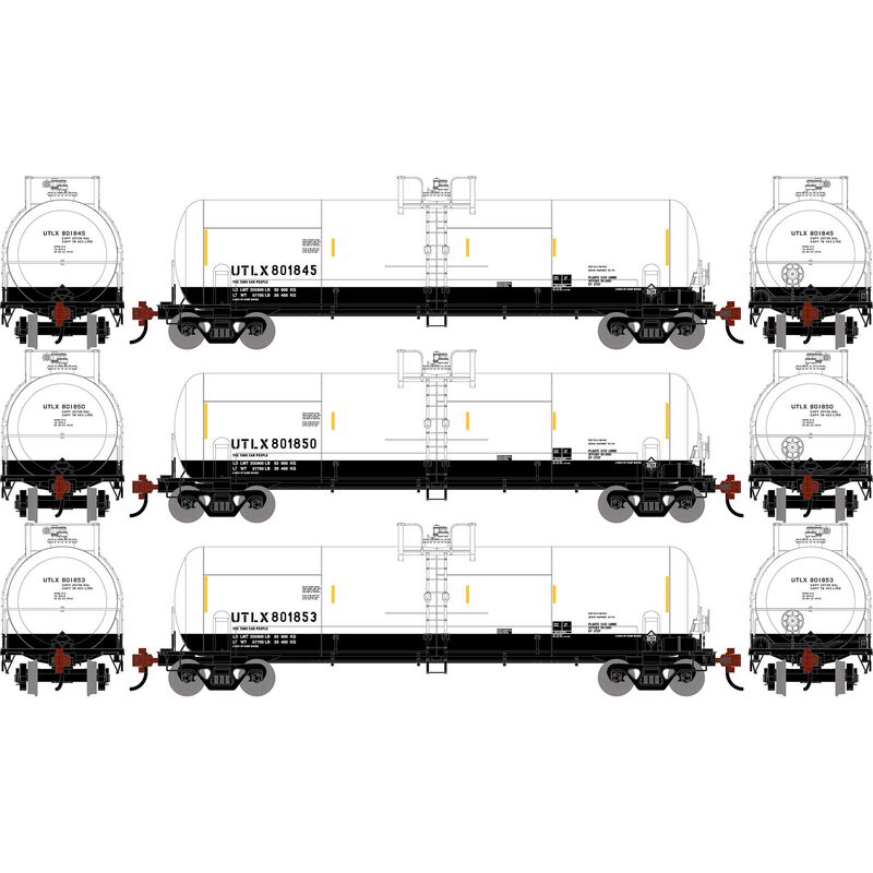 HO ATH RTC 20,900 Gallon Tank Car, UTLX 'White' #801845/801850/801853 (3)