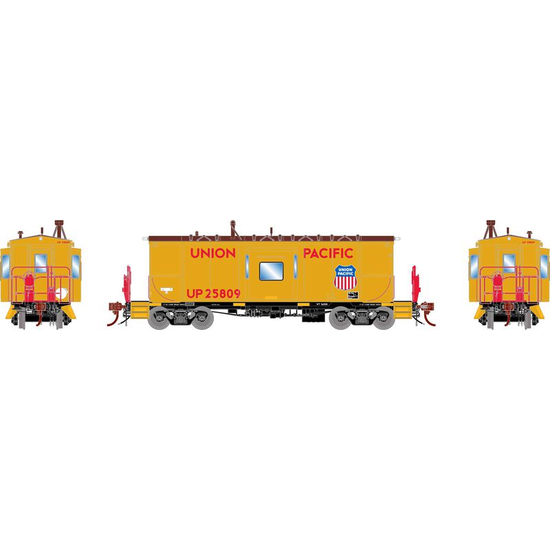 HO ICC CA-11 Caboose with Lights & Sound, UP 'Snowbus' #25809