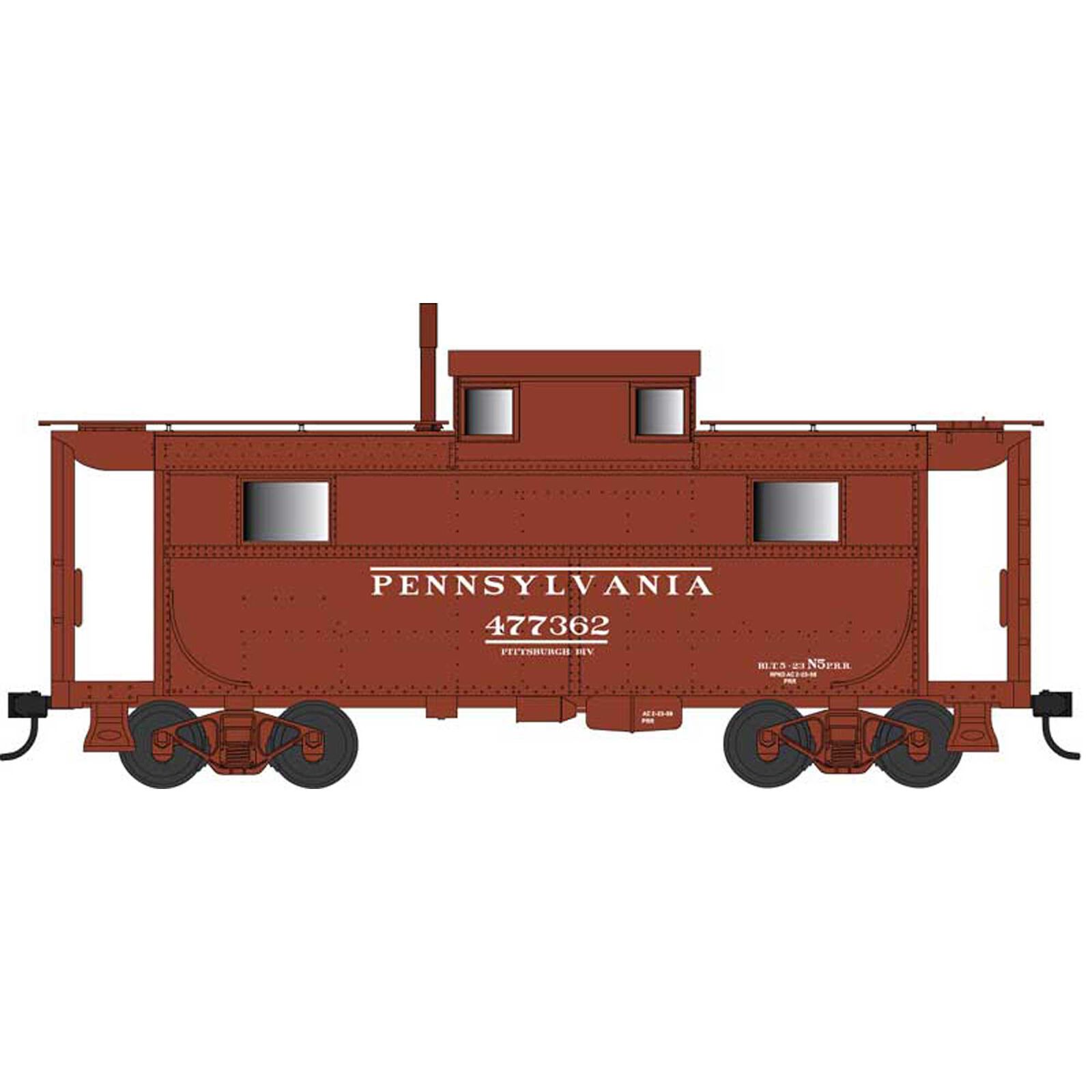 HO N5 Caboose PRR/Early with Brown Roof #477362