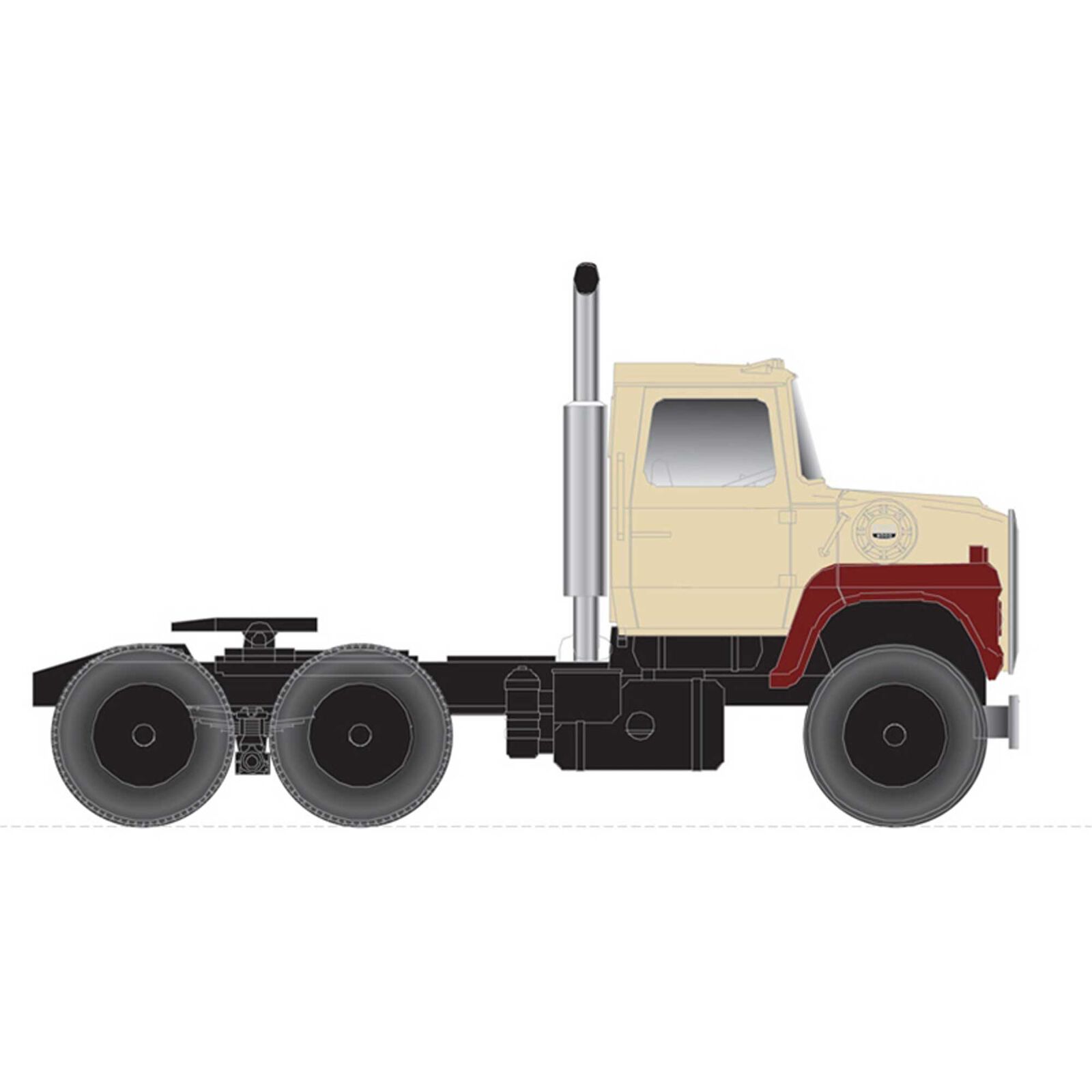 N 9000 Tractor Cab Schlitz, Tan Maroon