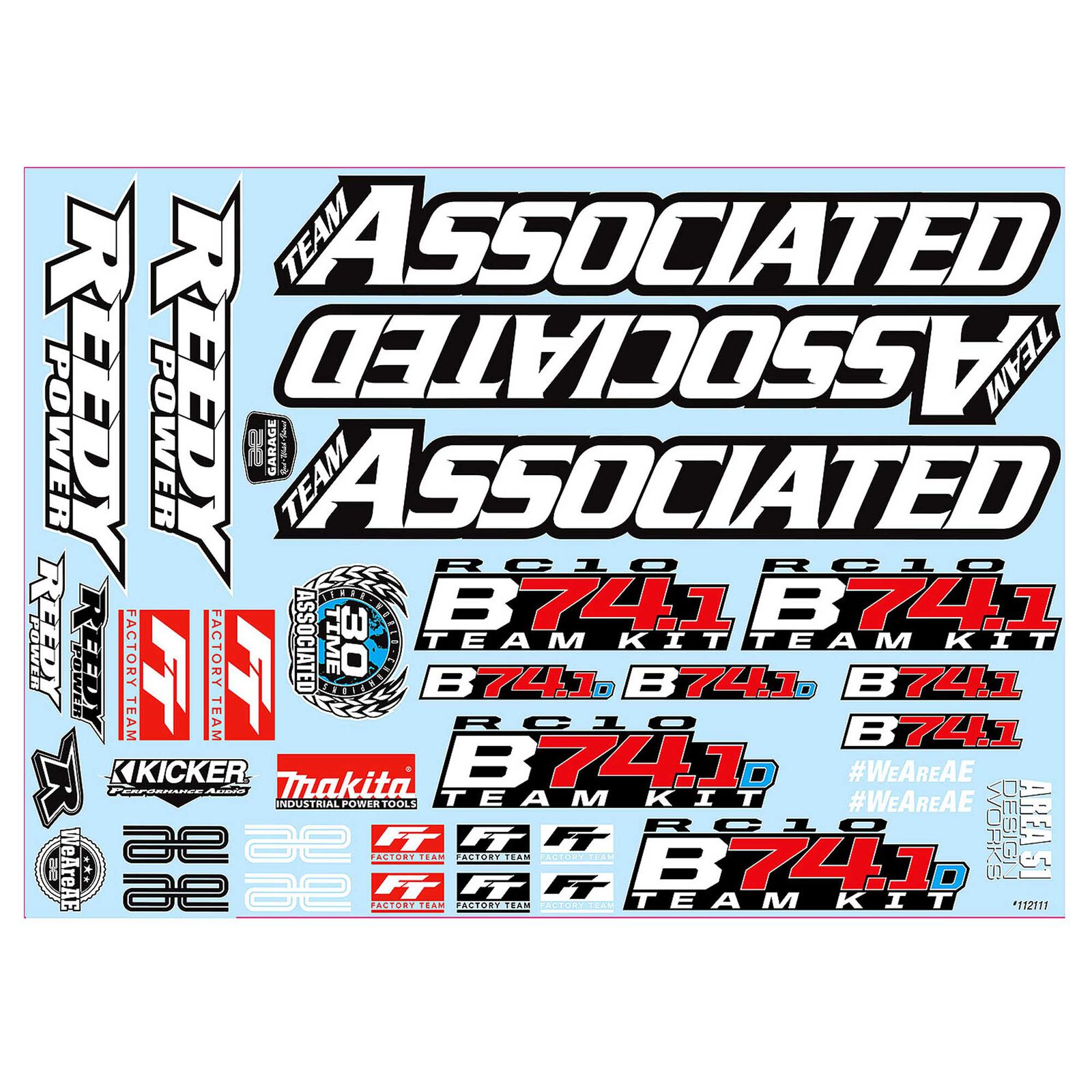 RC10B74.1, B74.1D Decal Sheet