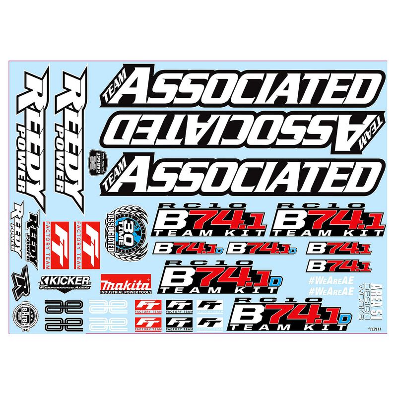 RC10B74.1, B74.1D Decal Sheet