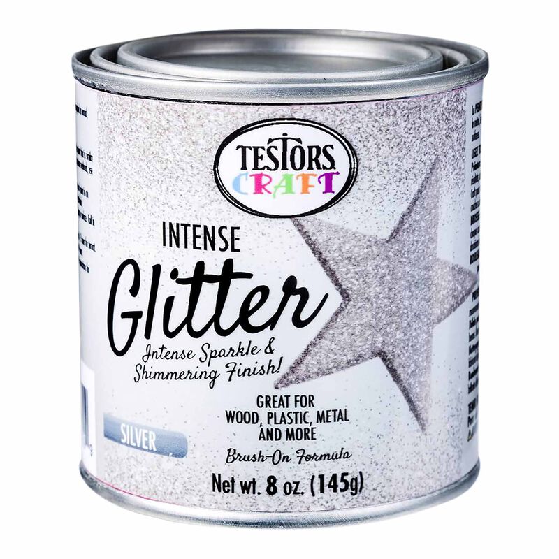 Testors Craft Intense Glitter, 8 oz Can, Silver
