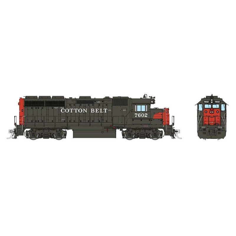 HO EMD GP40 Locomotive with DCC & Sound, SSW/Cotton Belt: #7604